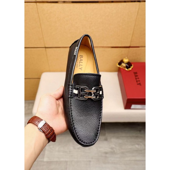 sepatu pria slip on men shoes loafer bally cowok sepatu kulit tanpa tali