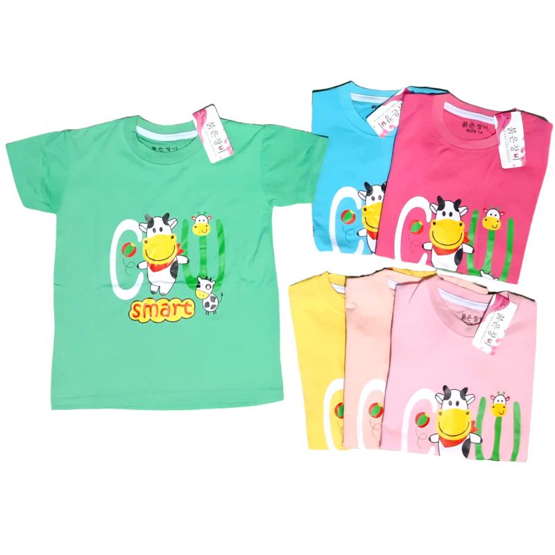 3-7tahun Grosir Ecer kaos import anak perempuan / cewek usia 3 4 5 6 7 tahun