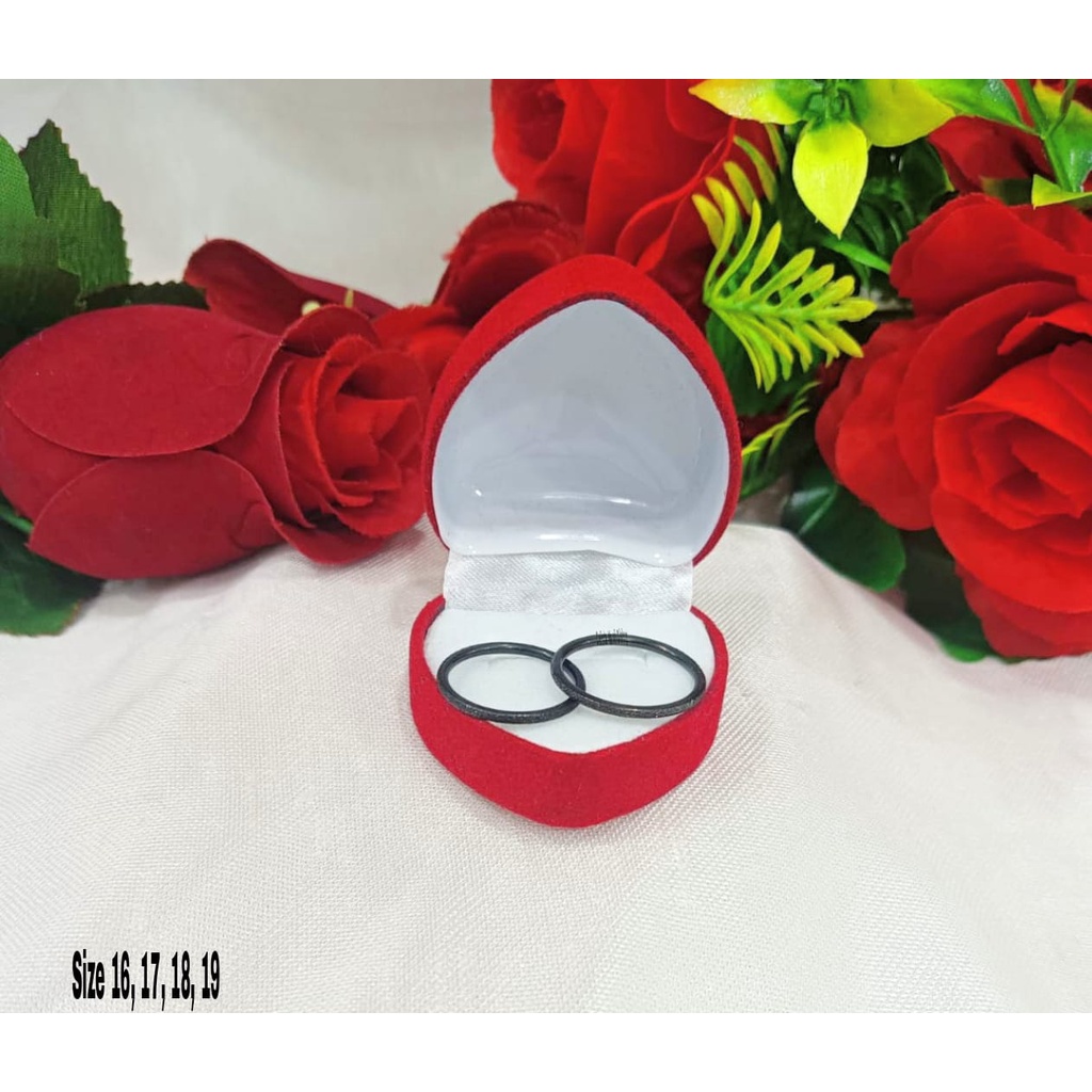 Cincin Couple Motif Logam Trend Kekinian Anti Karat Anti Luntur