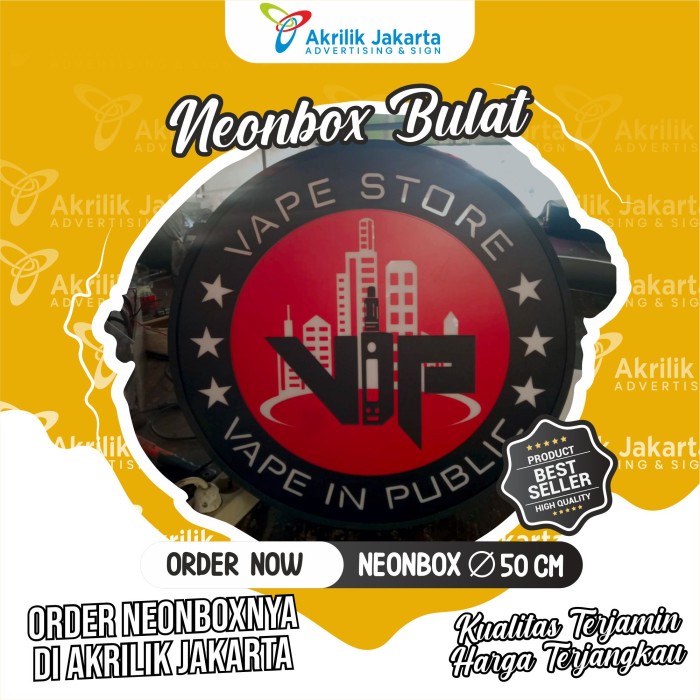 DISKON SPESIAL NEON BOX BULAT DIAMETER 50 TERMURAH
