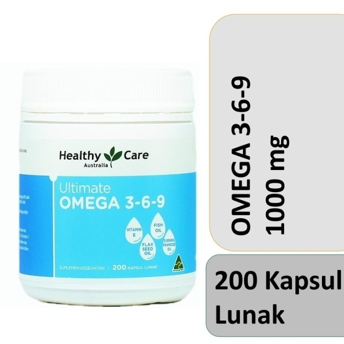Terlaris Hc Omega-3,6,9 Bpom Flaxseed Oil 200 Kapsul Capsules 100 Blackmores