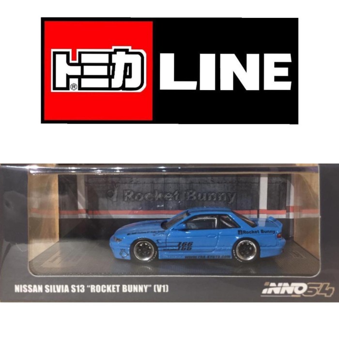 Inno64 Nissan Silvia S13 Pandem "Rocket Bunny" (V1) Light Blue