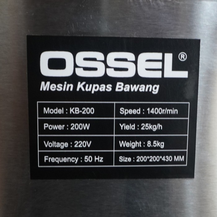 Mesin Kupas Bawang Putih Listrik Electric Garlic Peeler Ossel