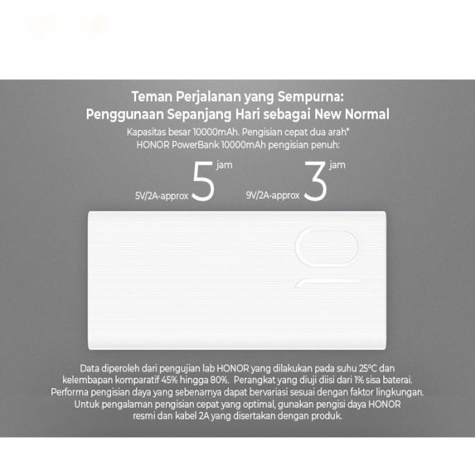 Promo Honor Powerbank 10000Mah Usb Port Fast Charging Pb 18W Oppo Vivo