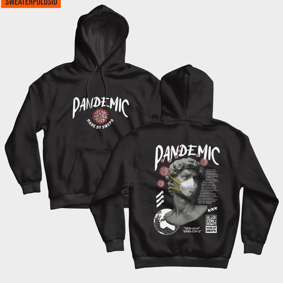 Terlaris SWEPO Hoodie Jumper Pandemic (SABLON) S-XXL (Pria & Wanita)