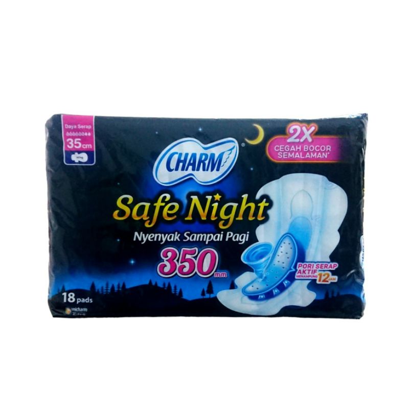 Charm Safe Night 35cm Wing 18 Pads