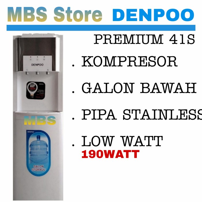Dispenser Galon Bawah Denpoo Premium41s Low Watt