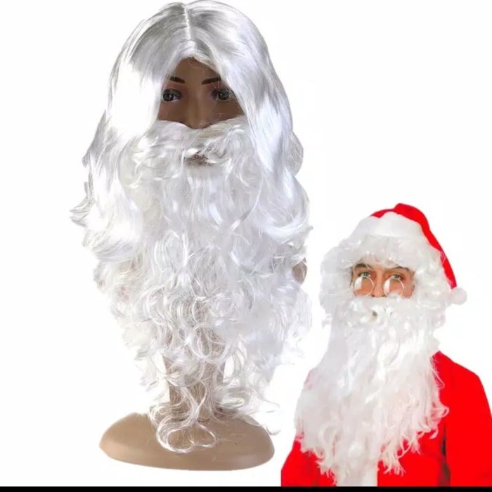 Terlaris Wig Wig Santa Claus / Jenggot Wig Santa Claus / Rambut Santa Claus