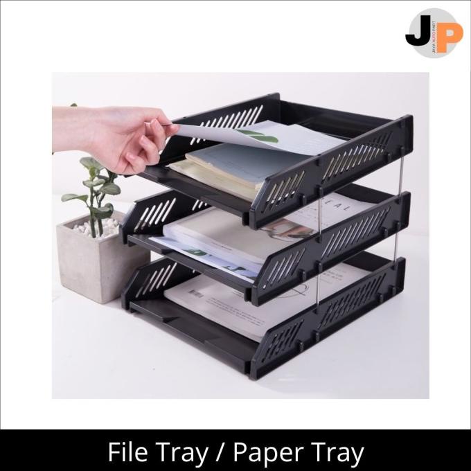 

File Tray Rak Penyimpan Dokumen 3 Tingkat Plastik Rak Kertas Susun