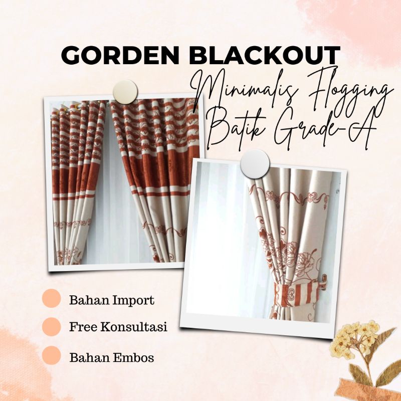 GORDEN FLOGING BATIK ORANGE MERAH BATA GRADE-A