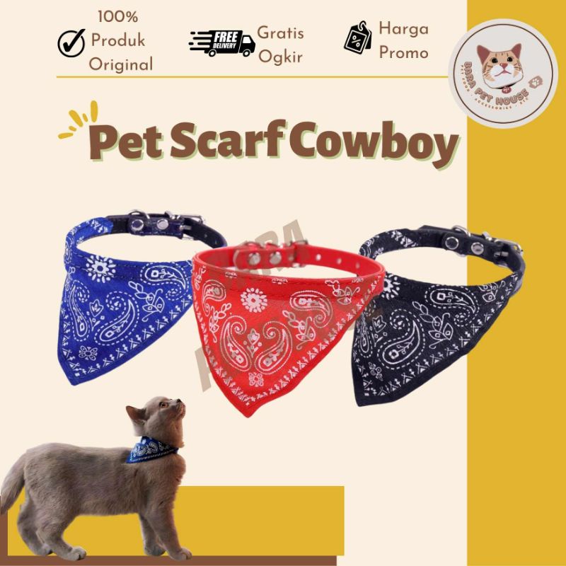 Bara Pet House - Kalung Bandana Kucing / Pet Scarf Cowboy / Slayer Bandana Kucing