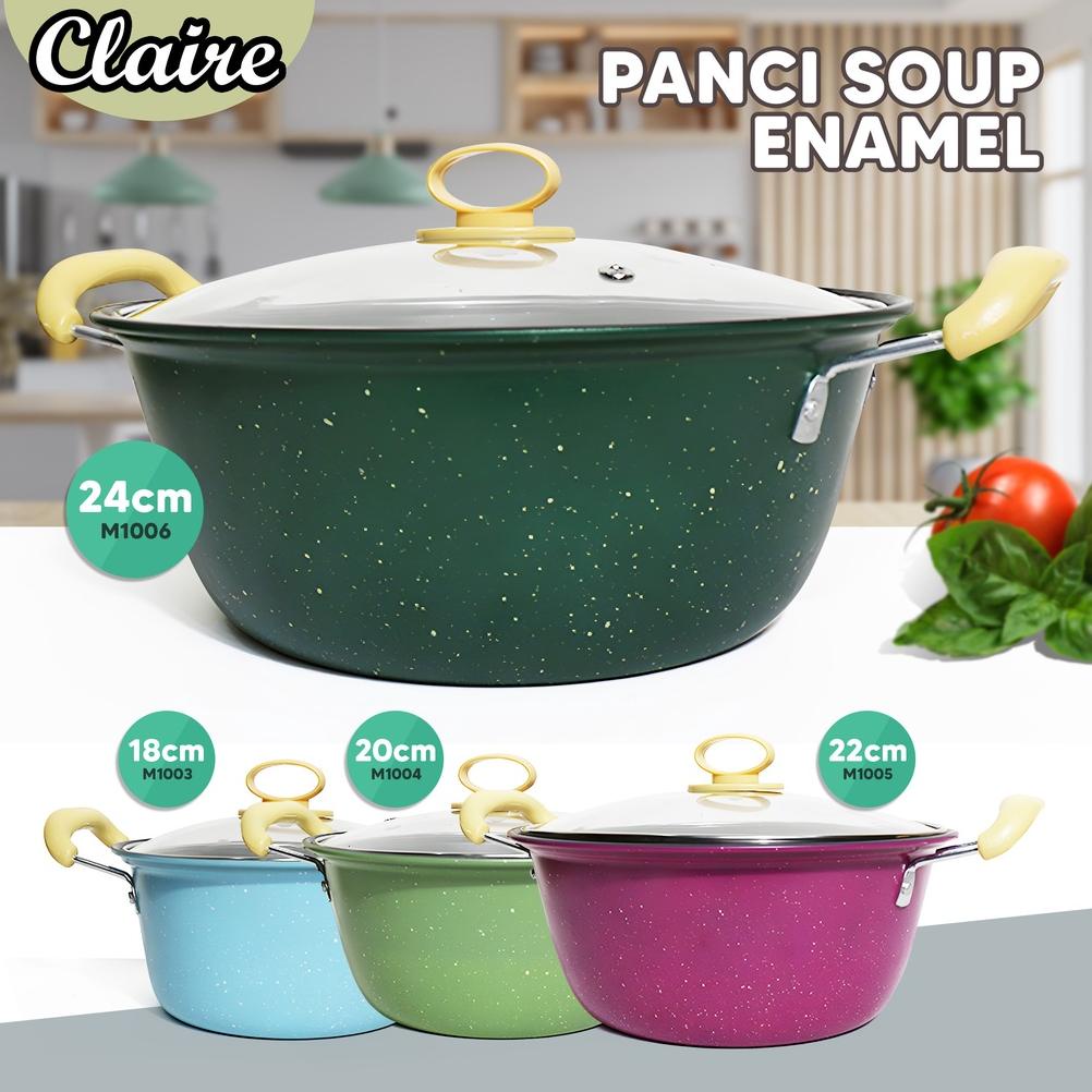Panci Sop Banyak Ukuran / Panci Sop Enamel Stainless / Soup Pot Panci Susu Enamel