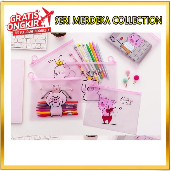 

JAPANESE PIGGY CARTOON A5 STATIONERY PENCIL CASE / TEMPAT TERMURAH