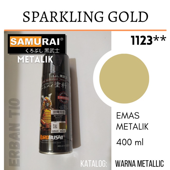 Terlaris Cat Semprot Cat Samurai Paint Sparkling Gold 1123** Warna Emas Metalik/Metallic