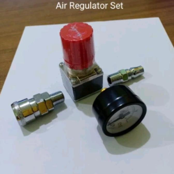 Air Regulator Kompresor Dengan Meteran Dan Coupler Set