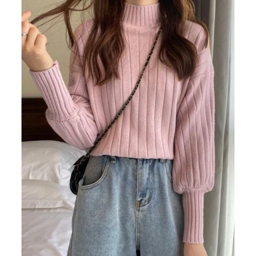 【 Bra Mall 】BJ-074 Baju Rajut Wanita Korean Style Blouse Turtleneck Lengan Balon Halus Tebal Premium Realpict Gamis Setelan Rajut Hijab Outer Pakaian