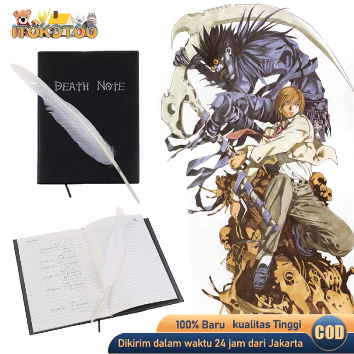 

Terlaris Buku Tulis Death Note Bergaris Notebook Anime Buku Catatan Dengan Pena
