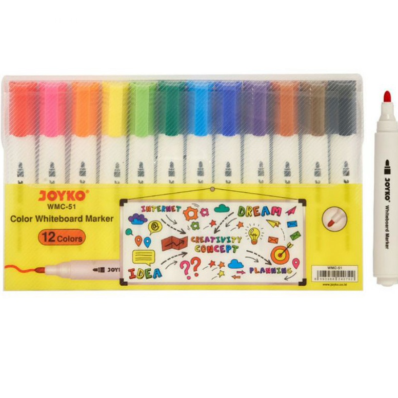 

Best seller Spidol Whiteboard Warna/Color Whiteboard Marker Joyko WMC-51 ANL