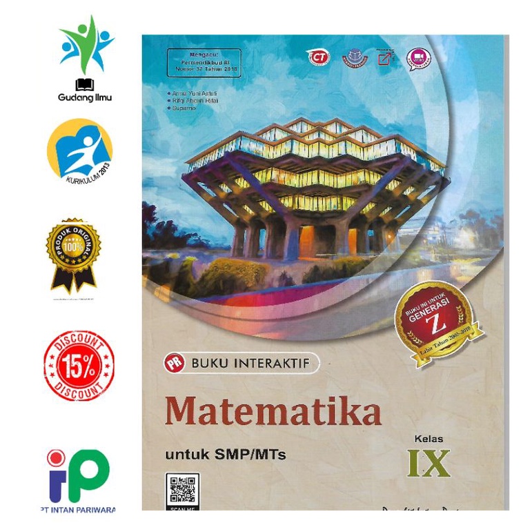 Buku Pr/Lks Matematika K13 SMP/MTS Kelas 9/IX Semester 1&amp;2 Intan pariwara Tahun 2023