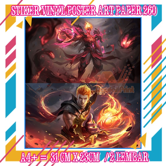 Poster Stiker valir  Mobile Legend Karakter Legends Gamer Game ML Ukuran A3+ A4 A5 A6 Vol-43