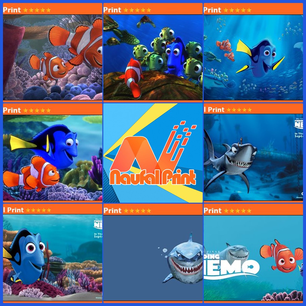 Sticker | Poster A3 & A4 | finding nemo | disney | dory | pixar | clownfish | fish | disney land | w