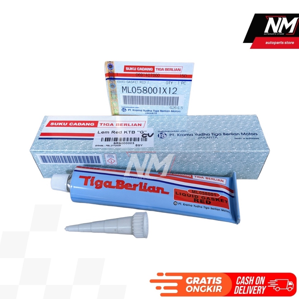 Premium.. Lem Auto Sealer KTB Tiga Berlian Mitsubishi Merah Gasket Sealant Paking Perpak Mesin Mobil