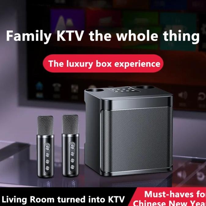 Karaoke Bluetooth Speaker Wireless 2 Mic Tv Aux Speaker Hf Bluetooth Kulitkuacistore