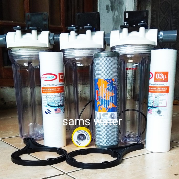Filter Air Sumur / PDAM 3 Tabung 10" Nanotec Bening