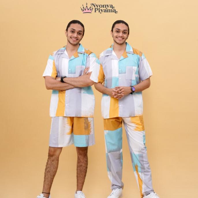 Nyonya Piyama Katun Set Piyama Pria - Boston Classic