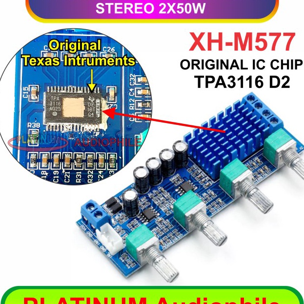 Kualitas Dijamin TPA3116 Amplifier Class D 2x50W + Tone Control TPA3116D2 Original Chip