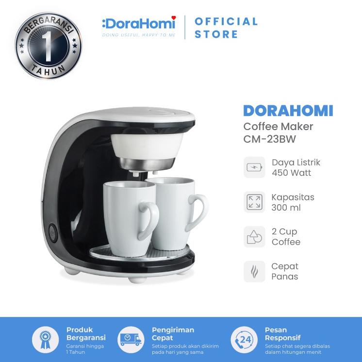 DoraHomi Coffee maker mesin pembuat kopi otomatis low watt 2 cangkir