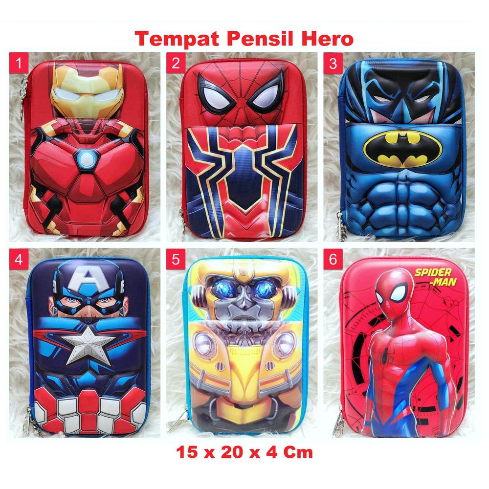 

Tempat Pensil Anak Batman Spiderman Ironman Captain Superman Hardcase Hero