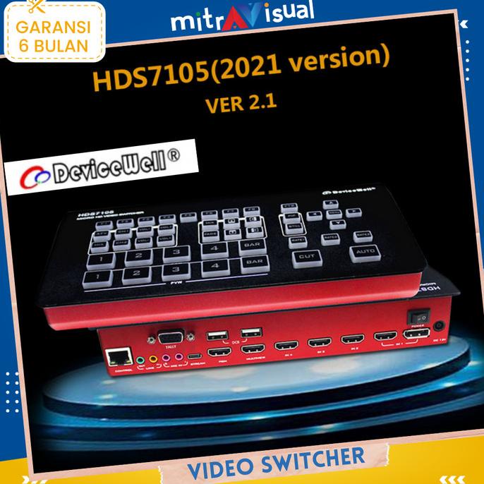 All In One Switcher DeviceWell HDS7105 + HardCase Vmix OBS Streaming