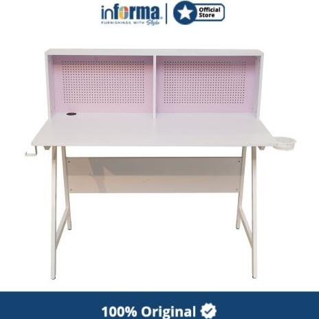 Informa Jaime Meja Belajar Dengan Partisi - Pink
