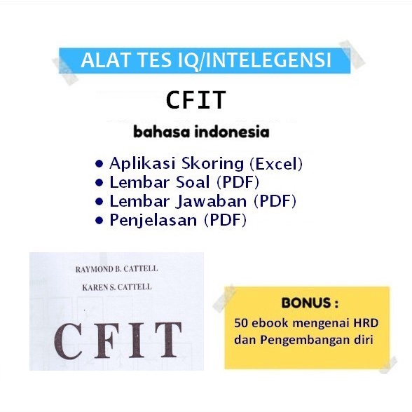 FLASH SALE PAKET APLIKASI SKORING PSIKOTES: TES IQ/INTELEGENSI CFIT TERLARIS