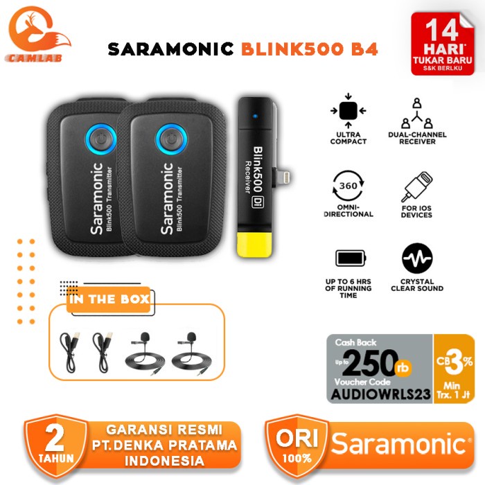 Saramonic Blink 500 B4 Tx+Tx+Rxdi Wireless C For