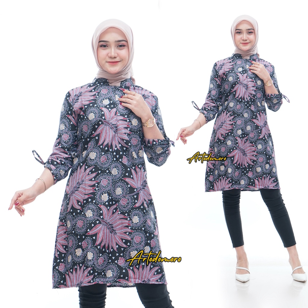 Artodomoro Tunik Batik Wanita Motif Alam Ungu