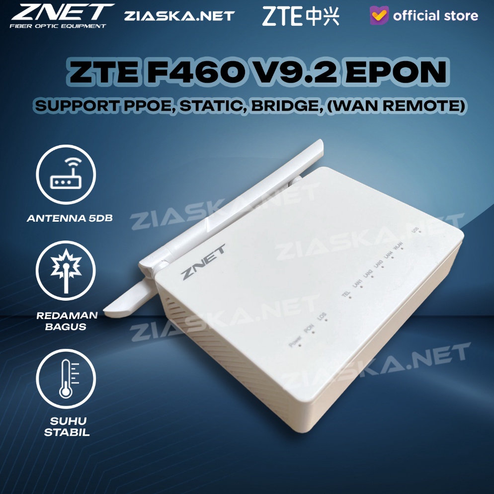 Premium.. New EPON zte F460-V9.2  (v9) Epon Onu Ont suport HSGQ HIOSO dan semua OLT EPON BBT