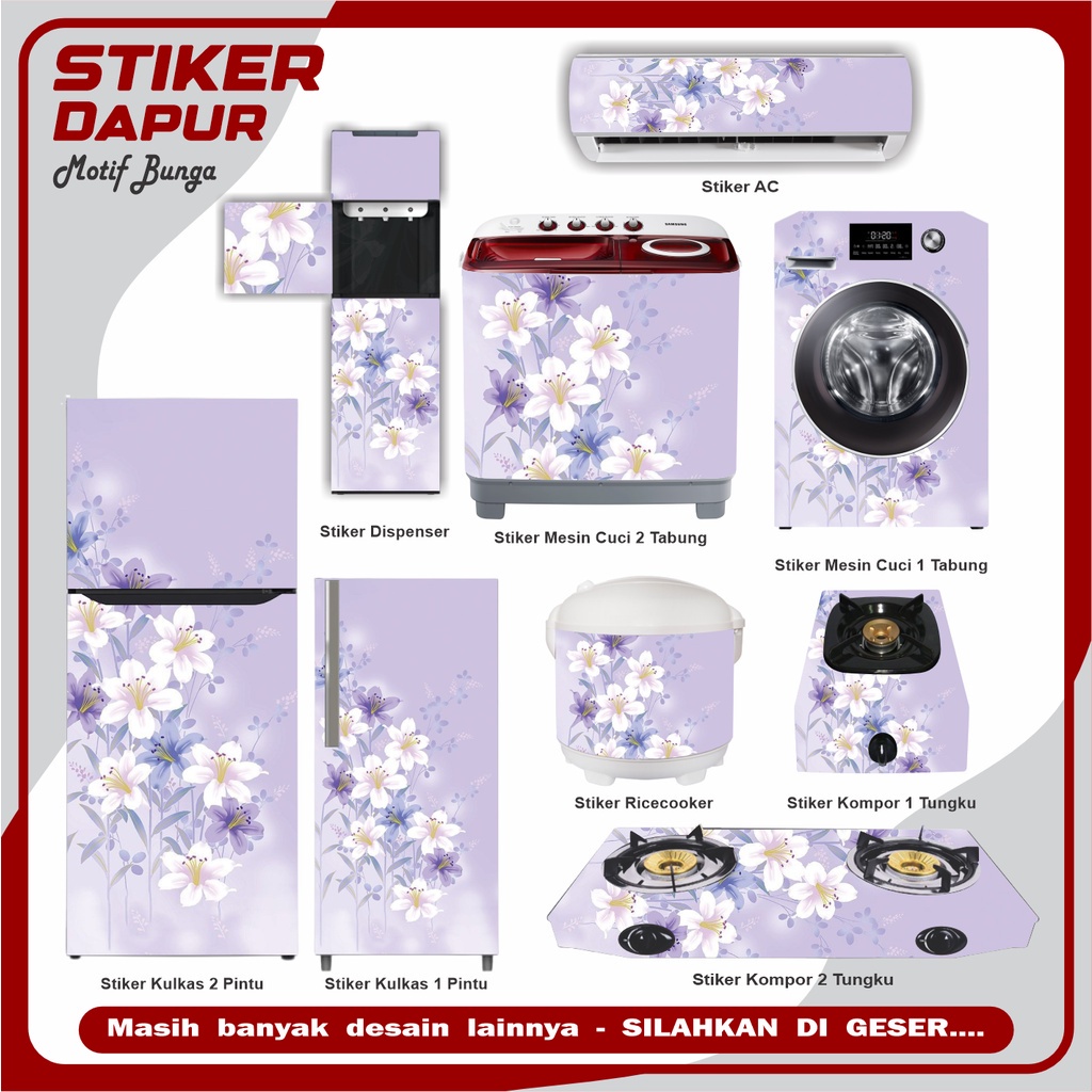 Whimsical Fridge Decals - Stiker Wallpaper Kulkas, Kompor, Mesin Cuci dengan Tabung Mata