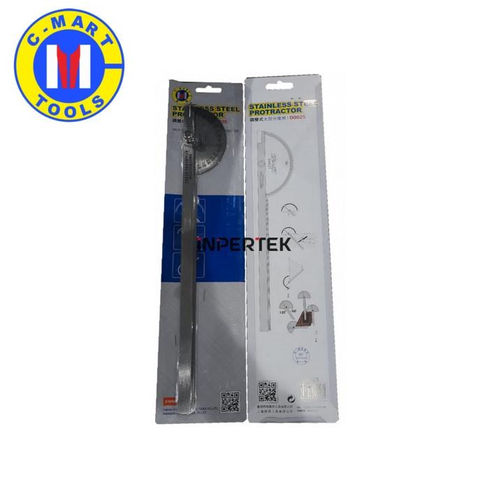 

C-Mart Penggaris Busur 10 Inch Protractor Stainless Steel Alat D0025