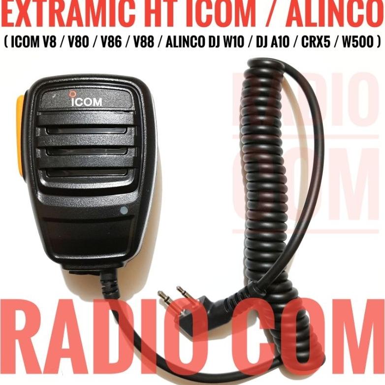 Grosir Extra Mic Ht Icom Alinco Murah / Ptt Mic Extramic Ht Icom V8 V80 U80L V86 F3003 Alinco Crx5 W