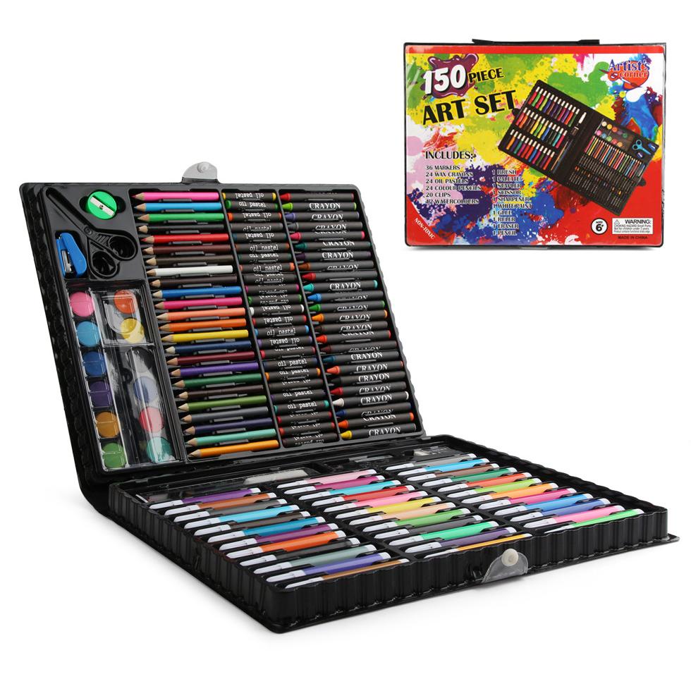 

Set pena cat 150 anak kuas cat air krayon lilin tongkat alat lukis set perlengkapan sekolah tk lukis