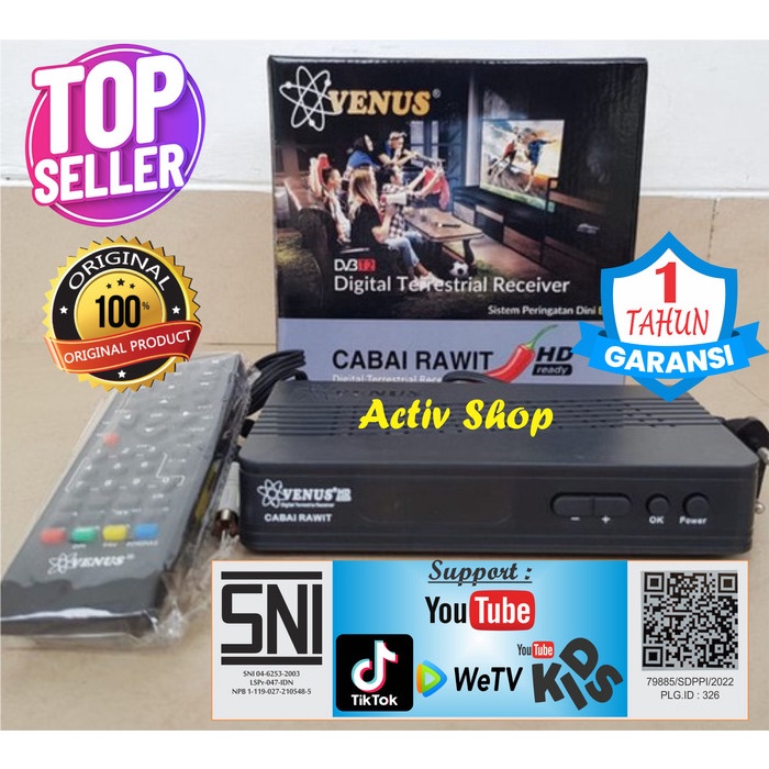 NEW SERIES SET TOP BOX TV DIGITAL DVBT2 / DVB-T2 POLYTRON / VENUS BRIO EWS ORIGINAL TERBARU