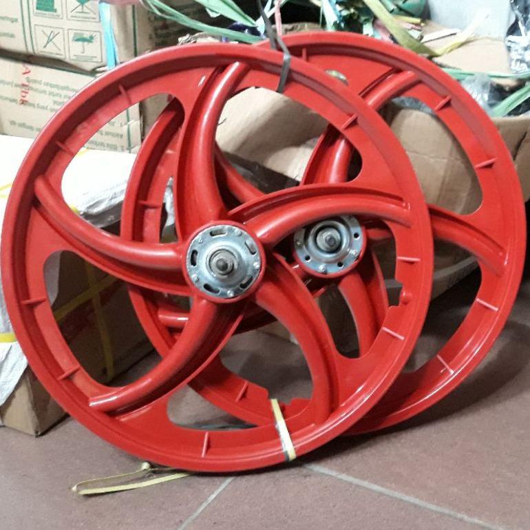 Populer Velg Plastik 20" Cw Racing Bintang Sepasang Untuk Sepeda Bmx Anak Wxy