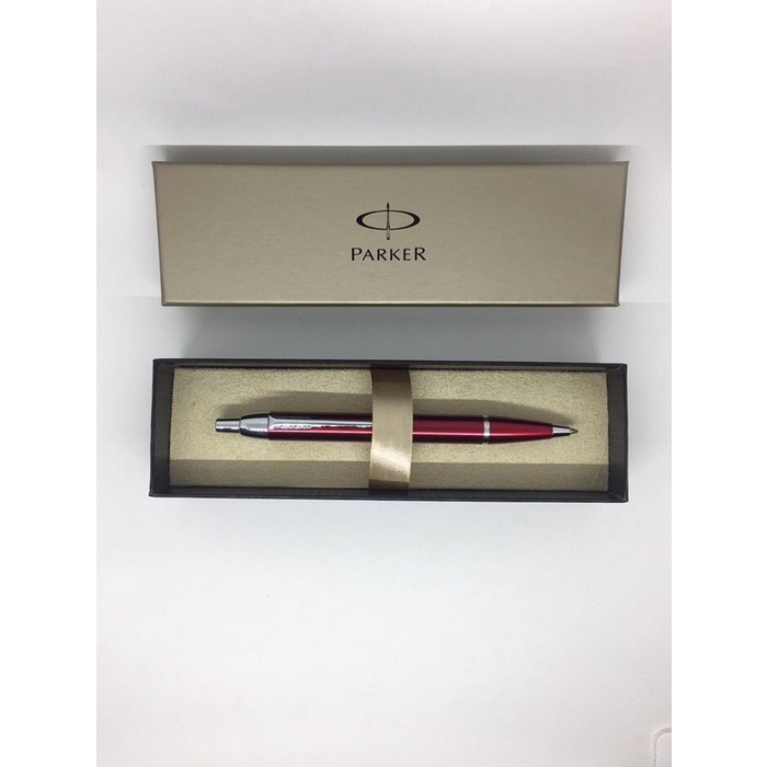 

Pulpen Parker Im Bp Ballpoint Red Merah Ct Crome Trim Klip Silver