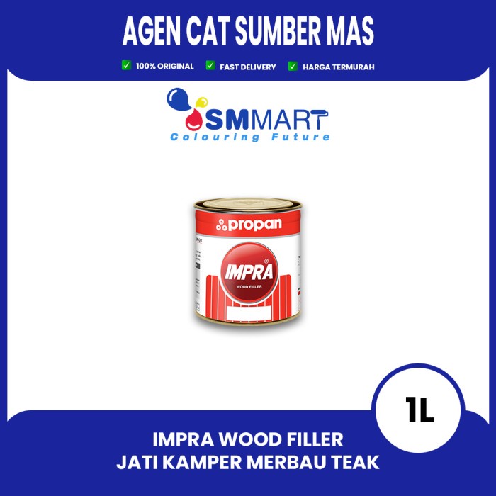 Terlaris Impra Woodfiller Dempul Kayu Impra Propan Jati Kamper Merbau Teak 1L