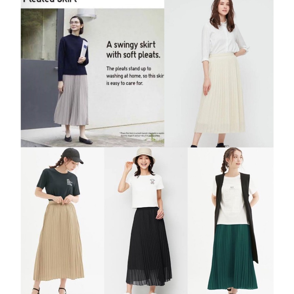 [KODE PRODUK T0LKE5764] GU Uniqlo Pleated Long Skirt