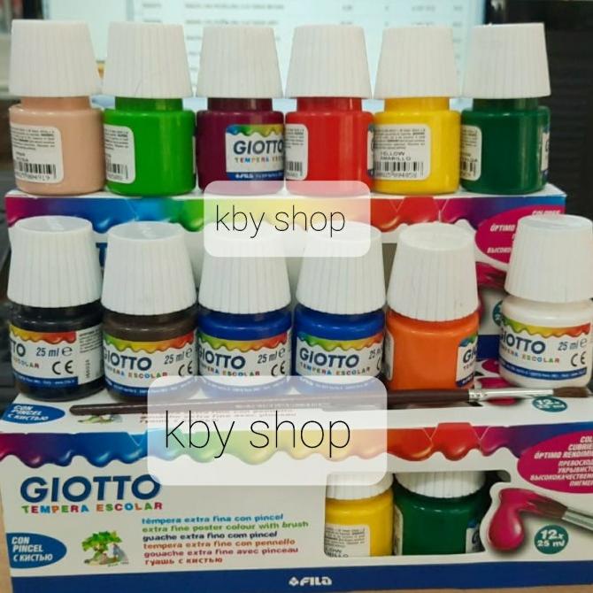 

PAKET 12 X 25ML CAT AIR + 6PC KUAS WATERCOLOUR AMAN UTK ANAK TK POSTER