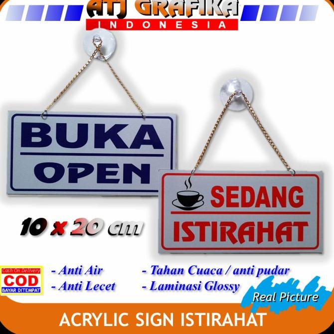 

Acrylic Papan Petunjuk Sedang Istirahat Tulisan Pintu Toko Kantor