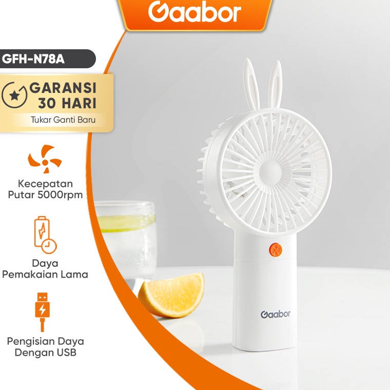 Paling Laris.. Gaabor  Mini Fan Portable Kipas Angin Mini USB Tahan 3.5 Jam Kapasitas Baterai 2000 m